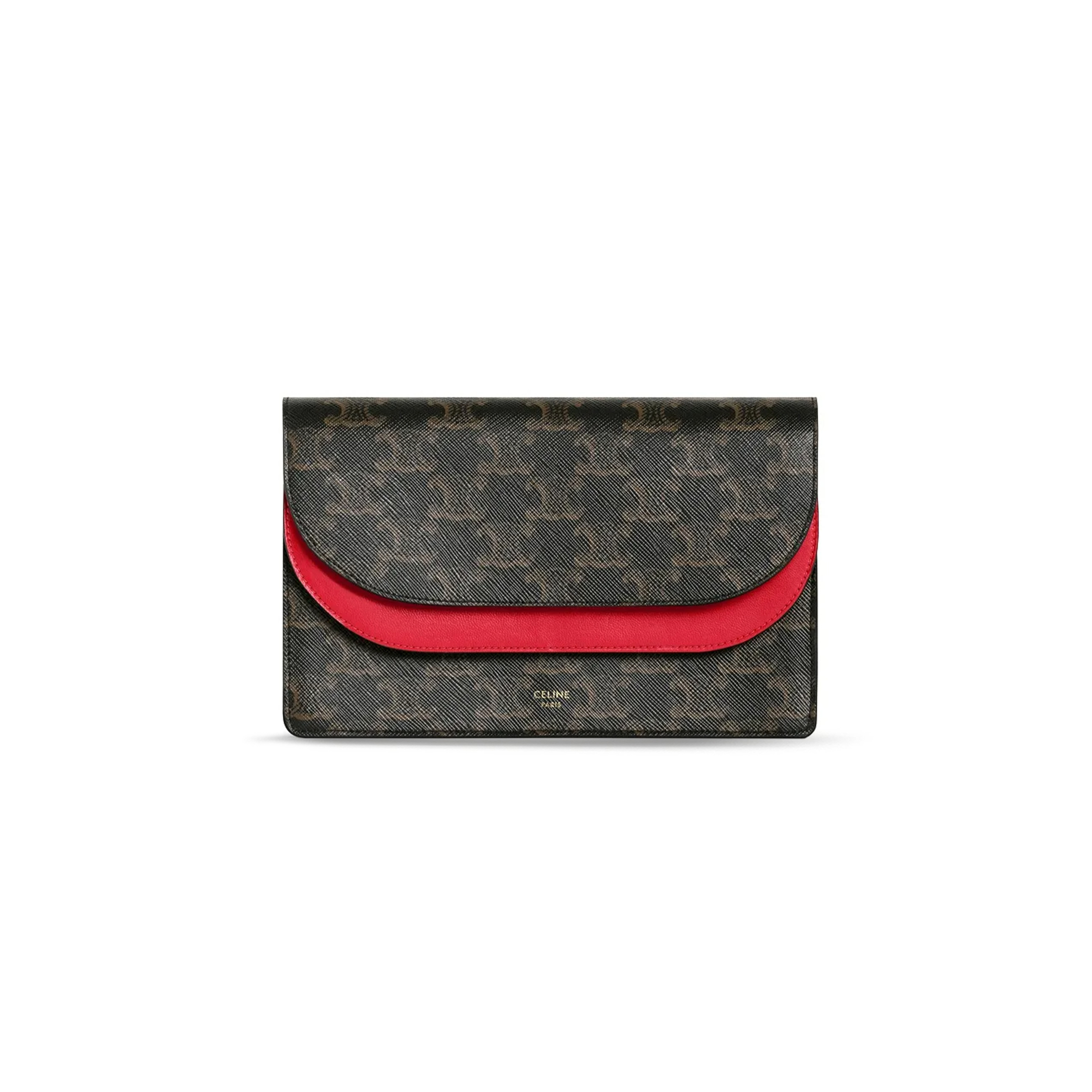 Ce**e crossbody bag in triomphe canvas and smooth lambskin 10d852cix.27ed (20*11.5cm)